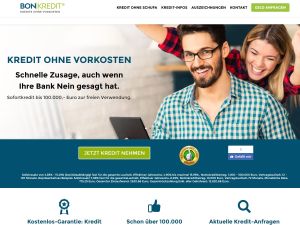 Screenshot der Webseite von bon-kredit.de