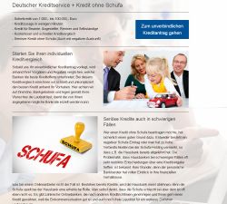 Screenshot der Webseite von deutscher-kreditservice.de